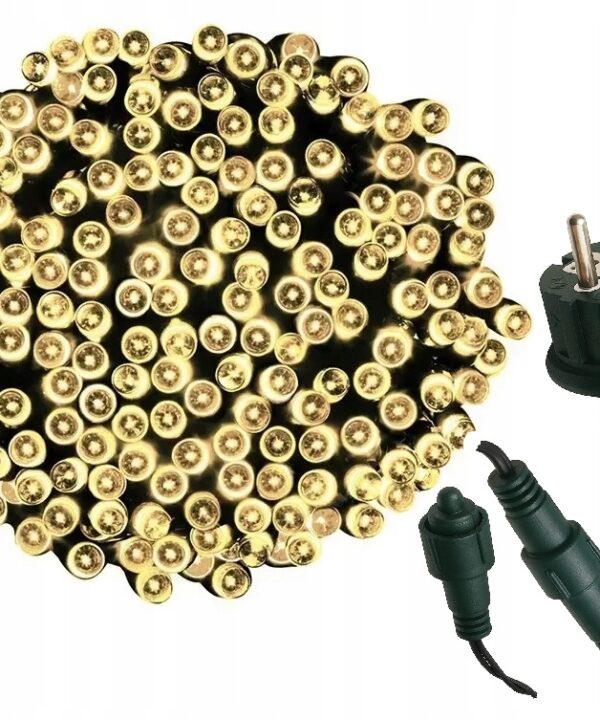 Lampki Choinkowe 200LED Światełka ZEWNĘTRZNE Girlanda ciepły biały FLASH