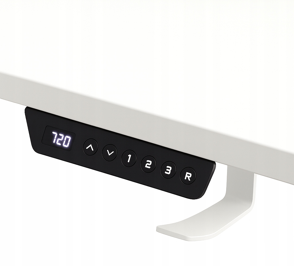 - a8c3bfc54879a95a586d50f492bb-1jpg - strefamarki Biurko regulowane 140cm Elektryczne regulacja wysokości 72-118cm białe LED