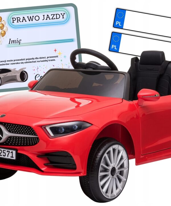 Auto akumulator pilot skóra EVA samochód dzieci MERCEDES CLS350 czerwony