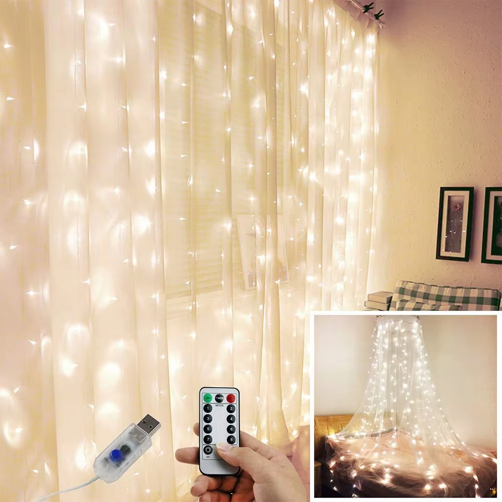 - ac47643b449e8d7c518c1f6cde00jpg - strefamarki Kurtyna świetlna 300LED lampki choinkowe 3x3m girlanda na okno ciepły biały