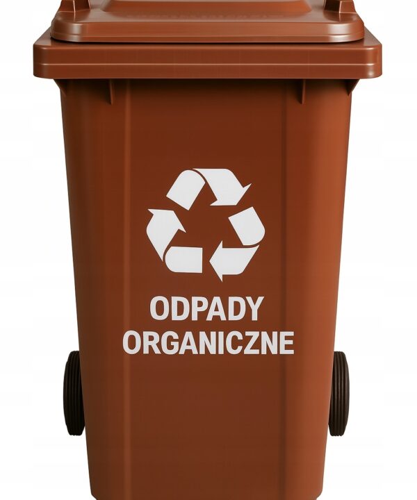 Pojemnik na Śmieci 240l Kosz Odpady Kubeł do Segregacji Mocny brązowy