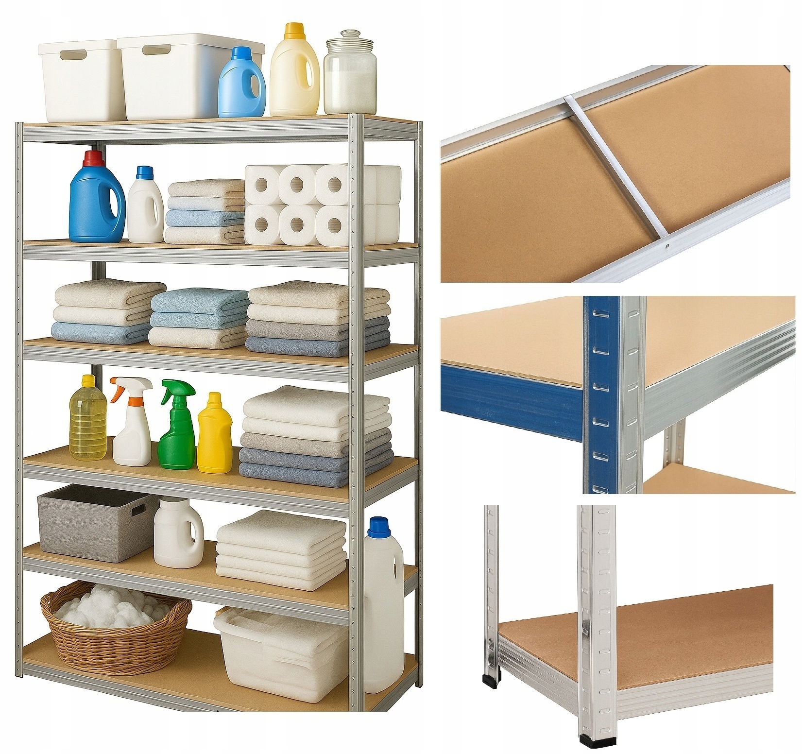 - aeeb43a64a89a5738562a0bd9a97jpg - strefamarki Regał Magazynowy Metalowy 6 półek Spiżarnia Garaż Piwnica 222x90x40 1050 kg