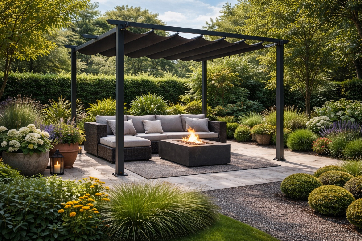 - b392988c457ab1e6fd121f3b787cjpg - strefamarki Pergola tarasowa 3x3 ogrodowa metalowa altana zadaszenie szara dach szary