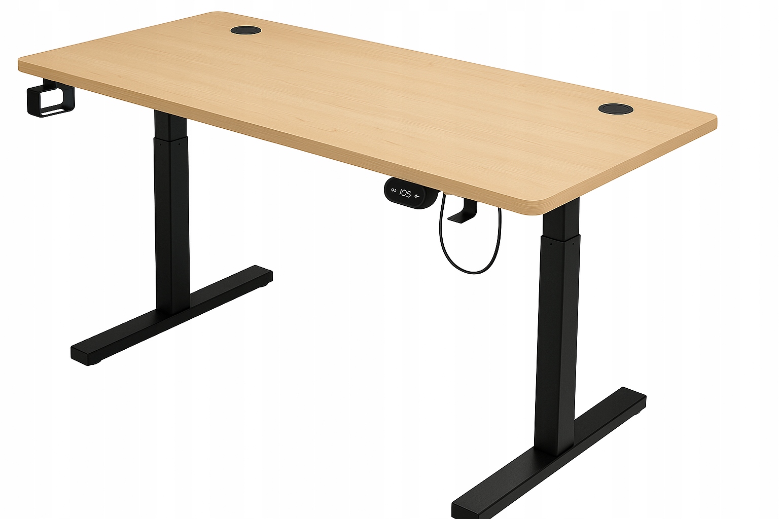 - b42ac4d9459b80d0b11a6f17e08ajpg - strefamarki Biurko regulowane 140cm Elektryczne regulacja wysokości 72-118cm olcha LED