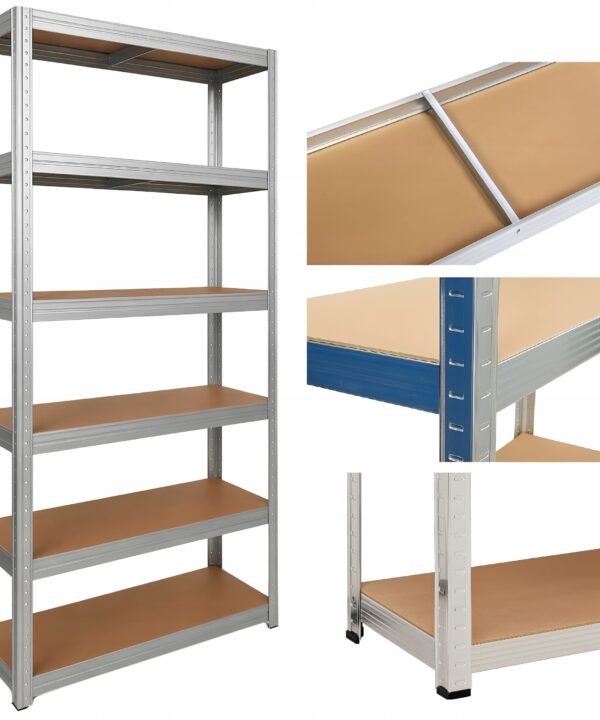 Regał Magazynowy Metalowy 6 półek Spiżarnia Garaż Piwnica 222x90x40 1050 kg