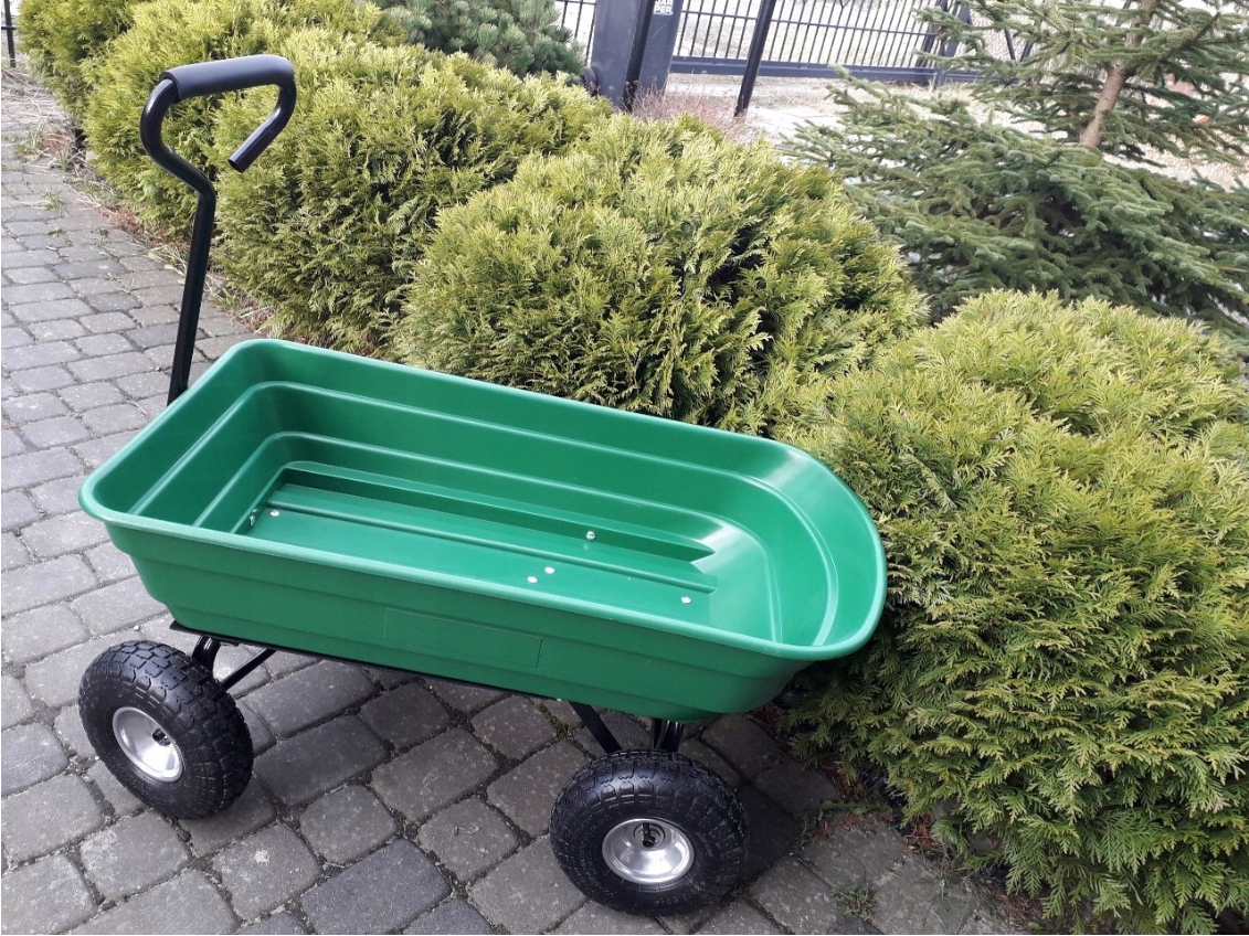 - b984934e47efb7fe6f1a4f2a43a9jpg - strefamarki WÓZEK OGRODOWY Transportowy Taczka Przyczepka Wywrotka Duży 90L 250kg