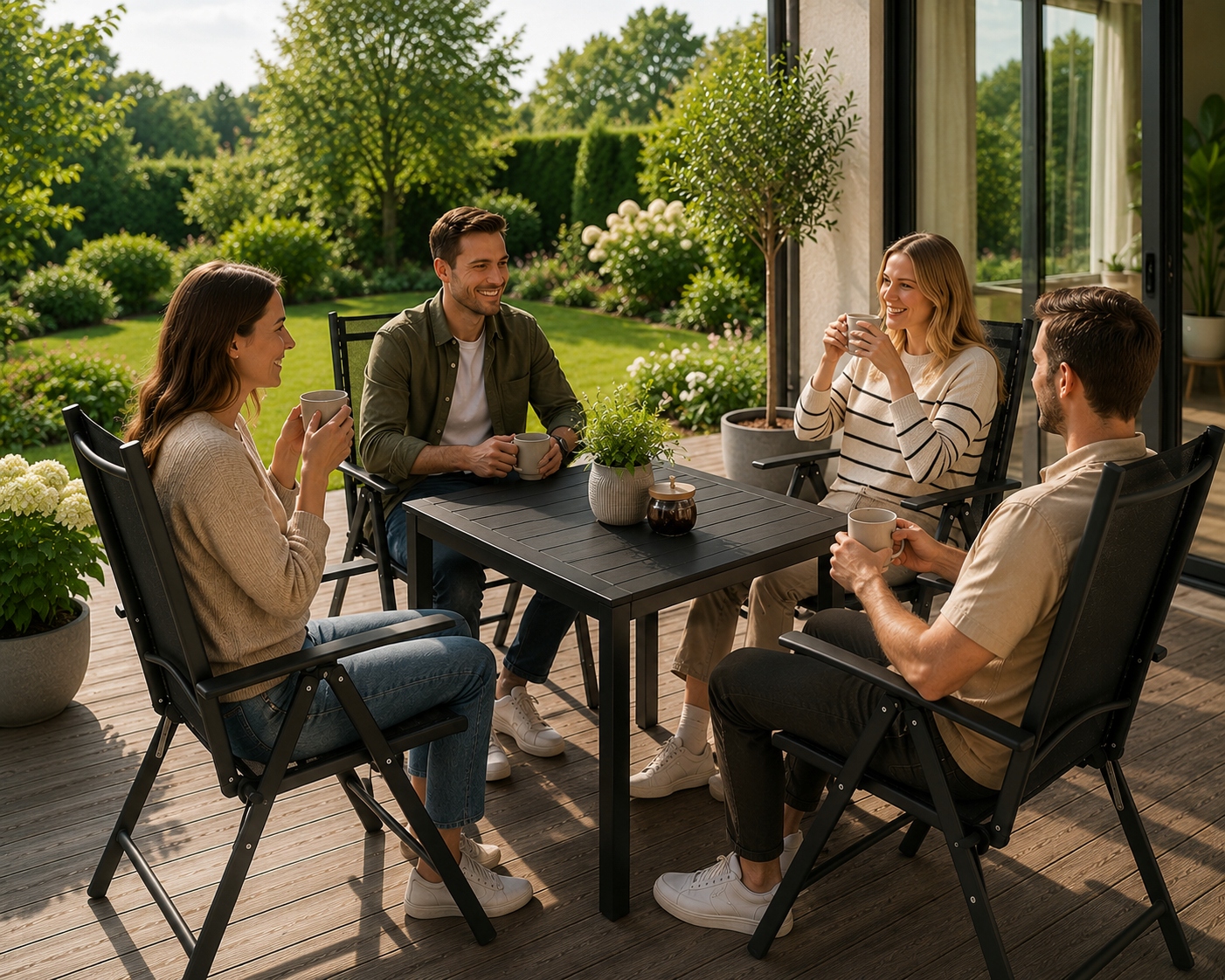 - bb27f2fe46db914a16d239568534jpg - strefamarki KRZESŁA OGRODOWE 2x ROZKŁADNE NOWOCZESNE LEŻAK ZESTAW NA TARAS BALKON OGRÓD
