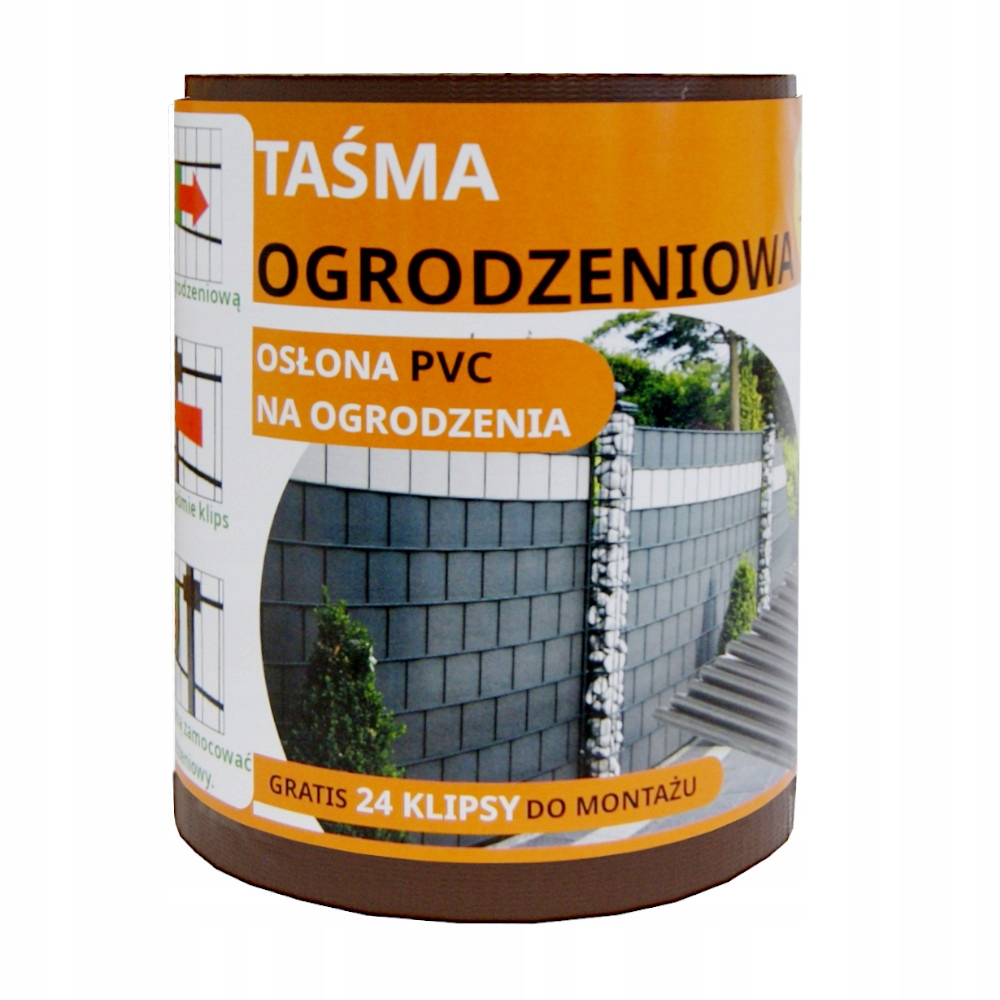 - be25dd1e40a9a11d4588eec5b997-3jpg - strefamarki Taśma Ogrodzeniowa Osłona na Ogrodzenie Płot +UV 24 Klipsy 19cmx35m grafit