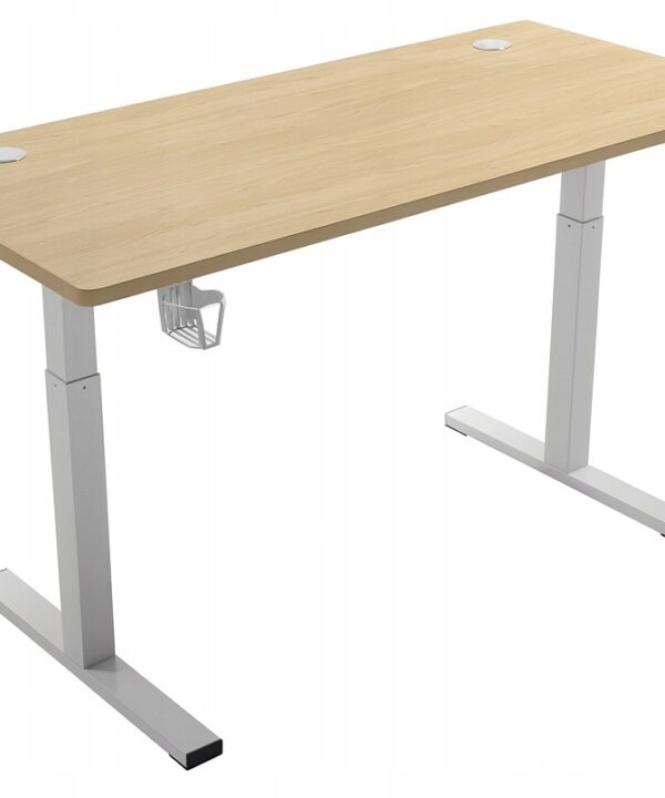 Biurko regulowane 140cm Elektryczne regulacja wysokości 72-118cm olcha LED
