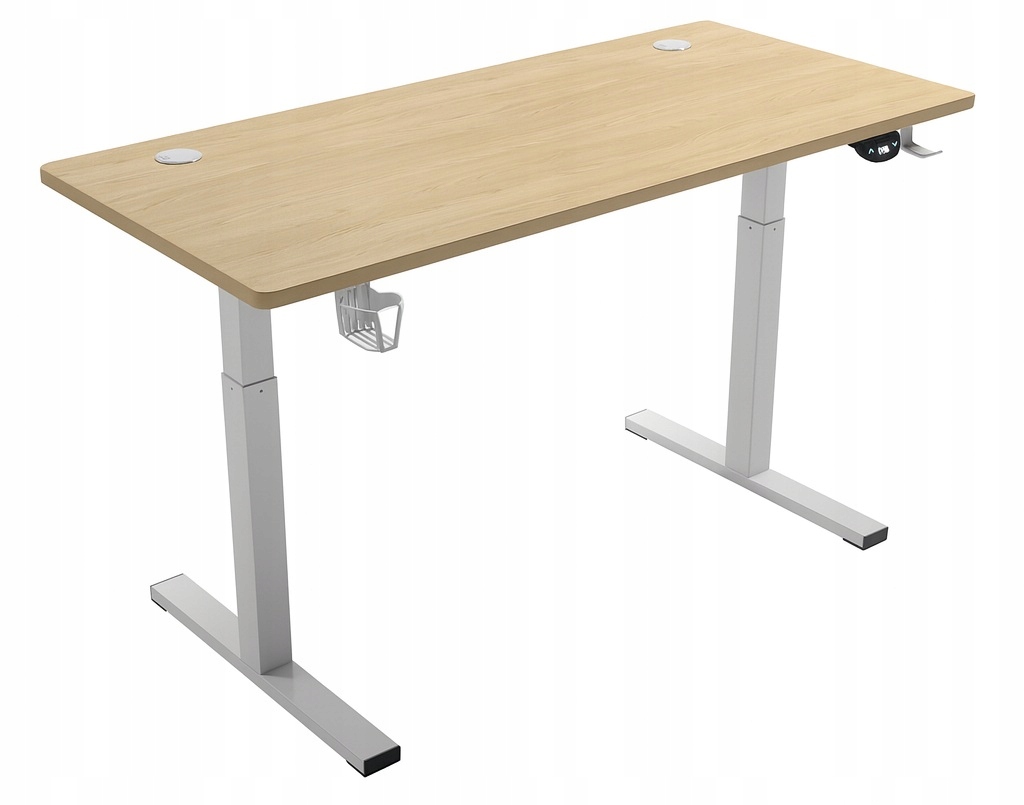 - c334ad2940d1a10e7c4264663b13jpg - strefamarki Biurko regulowane 140cm Elektryczne regulacja wysokości 72-118cm olcha LED