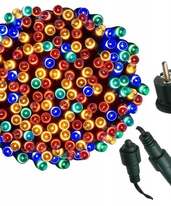 Lampki Choinkowe 100LED Światełka ZEWNĘTRZNE Girlanda multikolor FLASH
