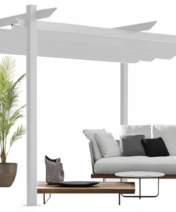 Pergola ogrodowa 3x4 tarasowa metalowa altana zadaszenie biała dach biały