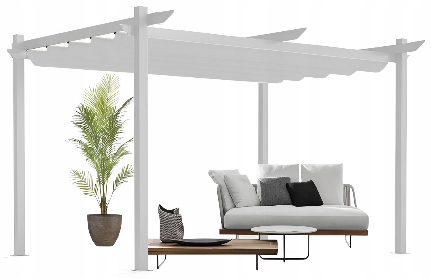 - c88ca39a41ba9c82e6b6e43c5d77jpg - strefamarki Pergola ogrodowa 3x4 tarasowa metalowa altana zadaszenie biała dach biały