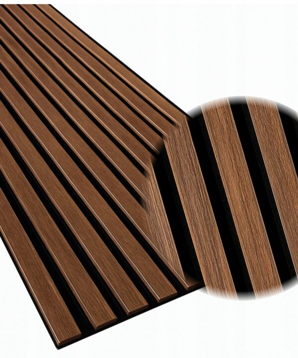 Lamel 3D lamele ścienne panele akustyczne 46x275cm filc Orzech Toskanii