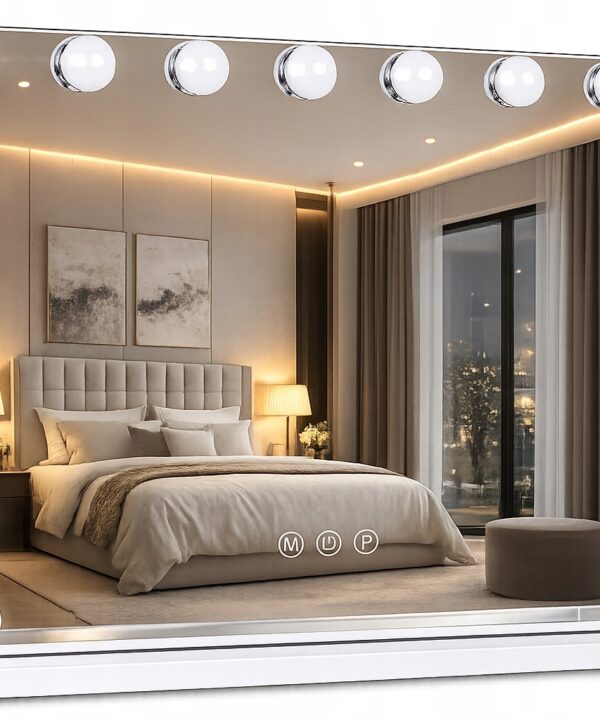 Lustro kosmetyczne LED 80x60cm białe
