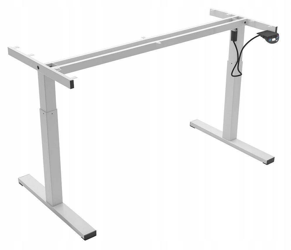- cee4698a470791495edfebd754e7jpg - strefamarki Biurko regulowane 140cm Elektryczne regulacja wysokości 72-118cm białe LED