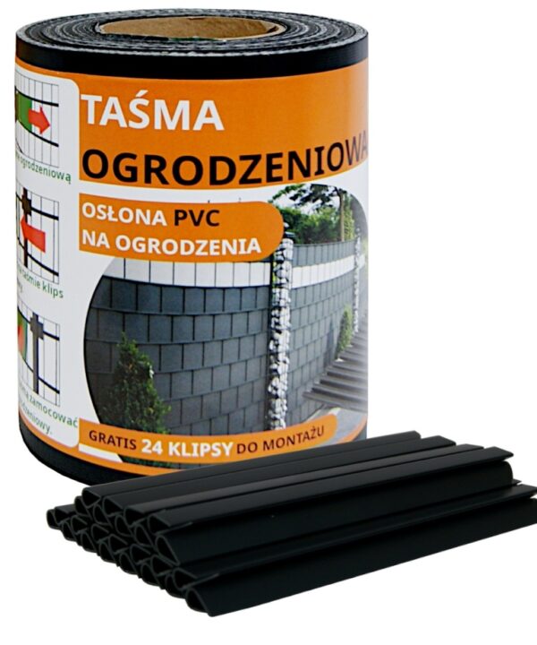TAŚMA OGRODZENIOWA OSŁONA NA OGRODZENIE PŁOT PANELOWE +UV 24KLIPSY 19CMX35M