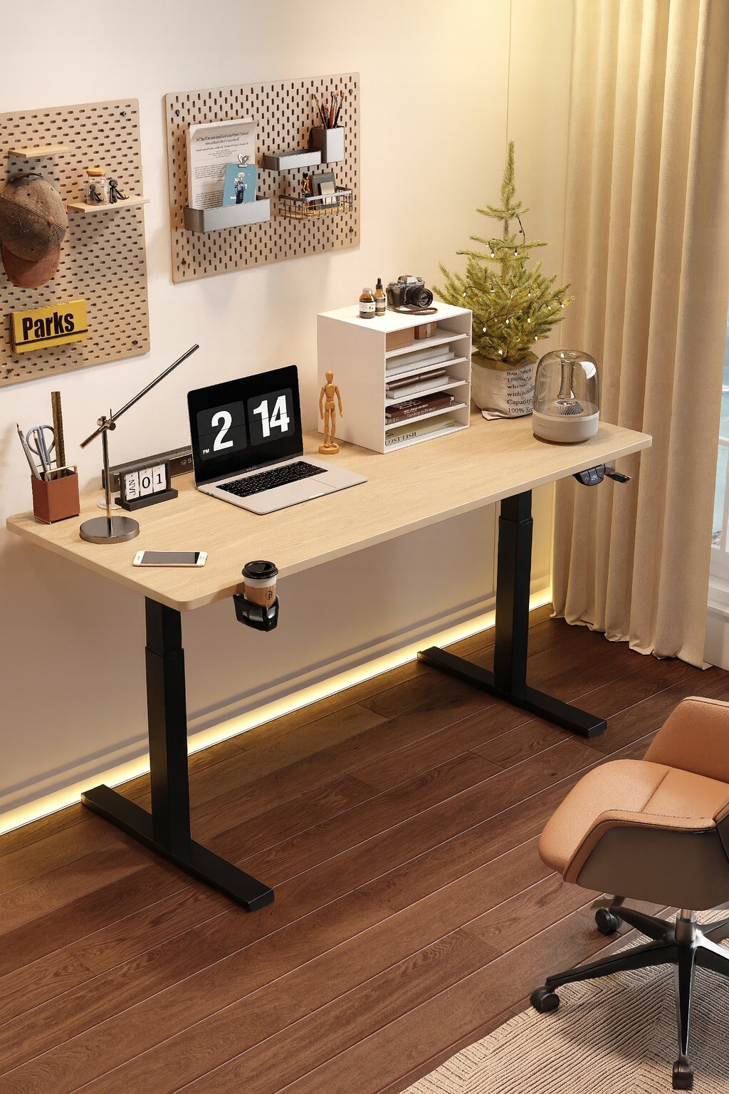 - d500c5694aeb8b4f9ff47ec18416jpg - strefamarki Biurko regulowane 140cm Elektryczne regulacja wysokości 72-118cm olcha LED