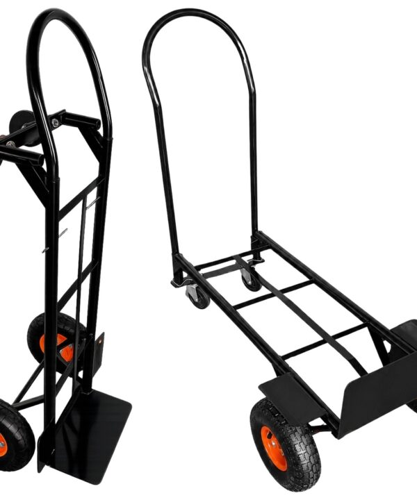 Wózek Magazynowy 2w1 Transportowy Platformowy Towarowy 200kg czarny