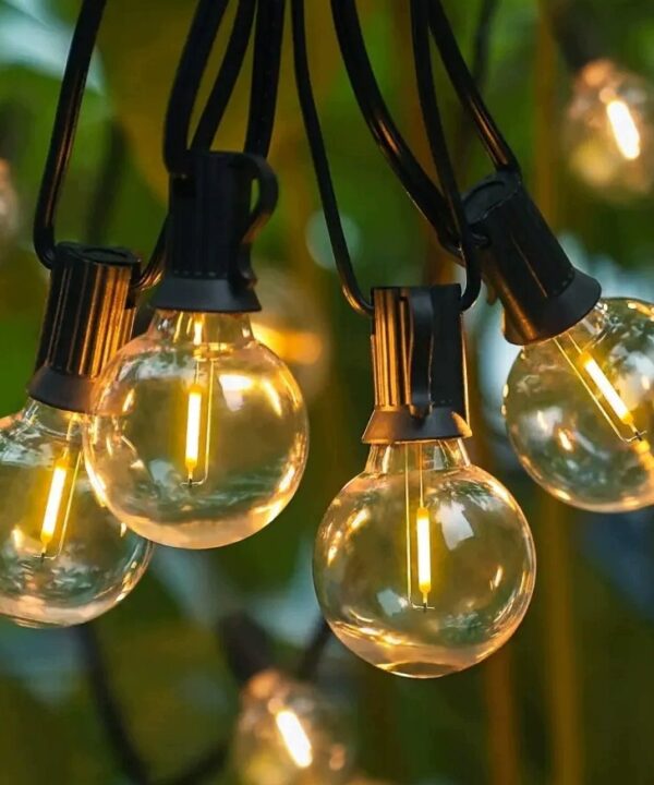 Girlanda Ogrodowa Świetlna Zewnętrzna Lampki Łańcuch 20x Żarówka LED 15m