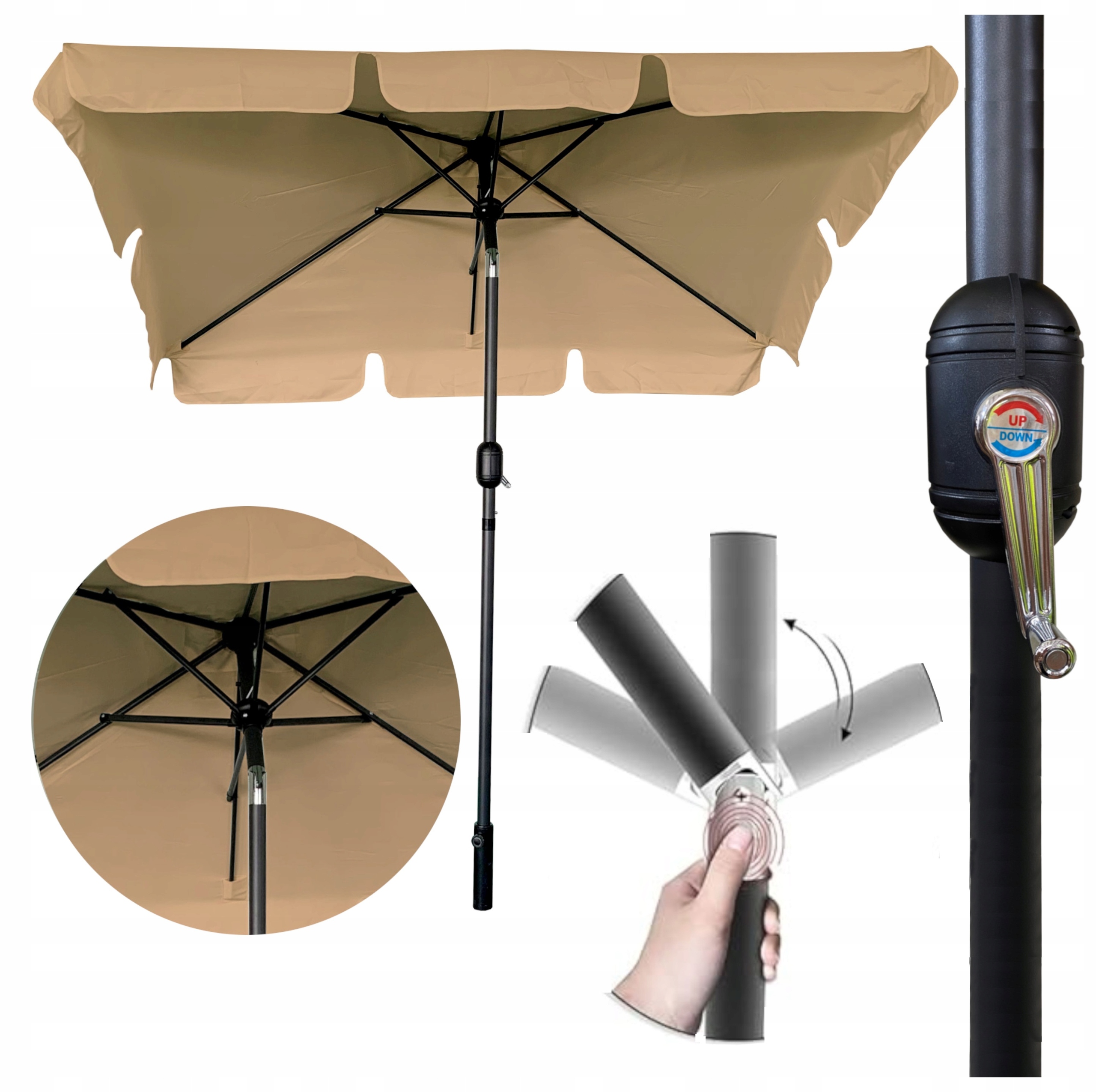- ddcc8d7a416f8952b384d8f94a58jpg - strefamarki Parasol ogrodowy składany solidny z falbaną duży mocny 125x200 cm BALKONOWY