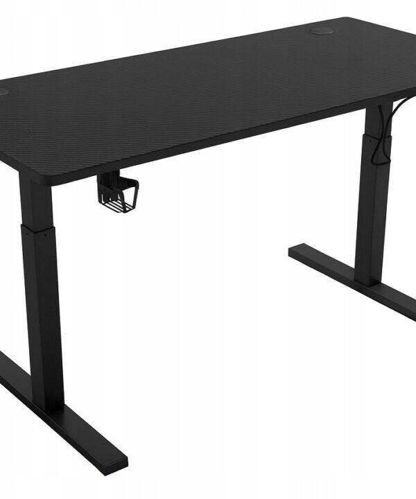 Biurko regulowane 120cm Elektryczne regulacja wysokości 72-118cm czarne LED
