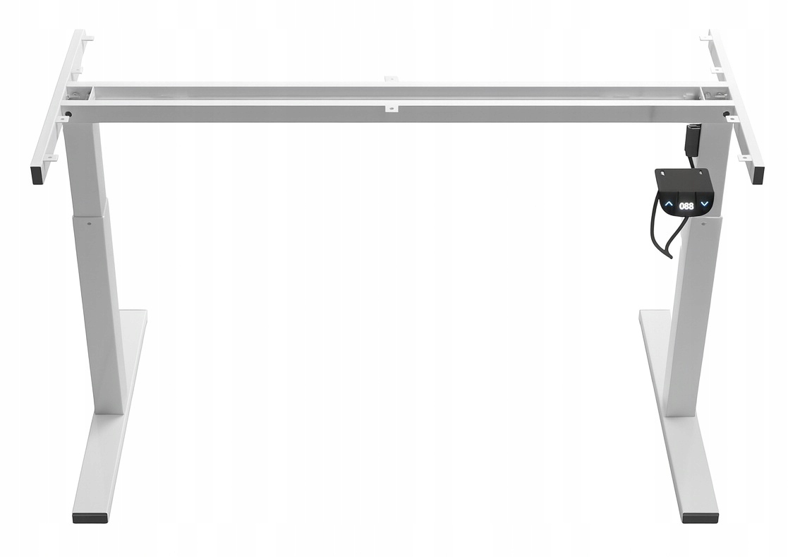 - e7ebd0b047c1b07b17510e51d9e9jpg - strefamarki Biurko regulowane 140cm Elektryczne regulacja wysokości 72-118cm białe LED