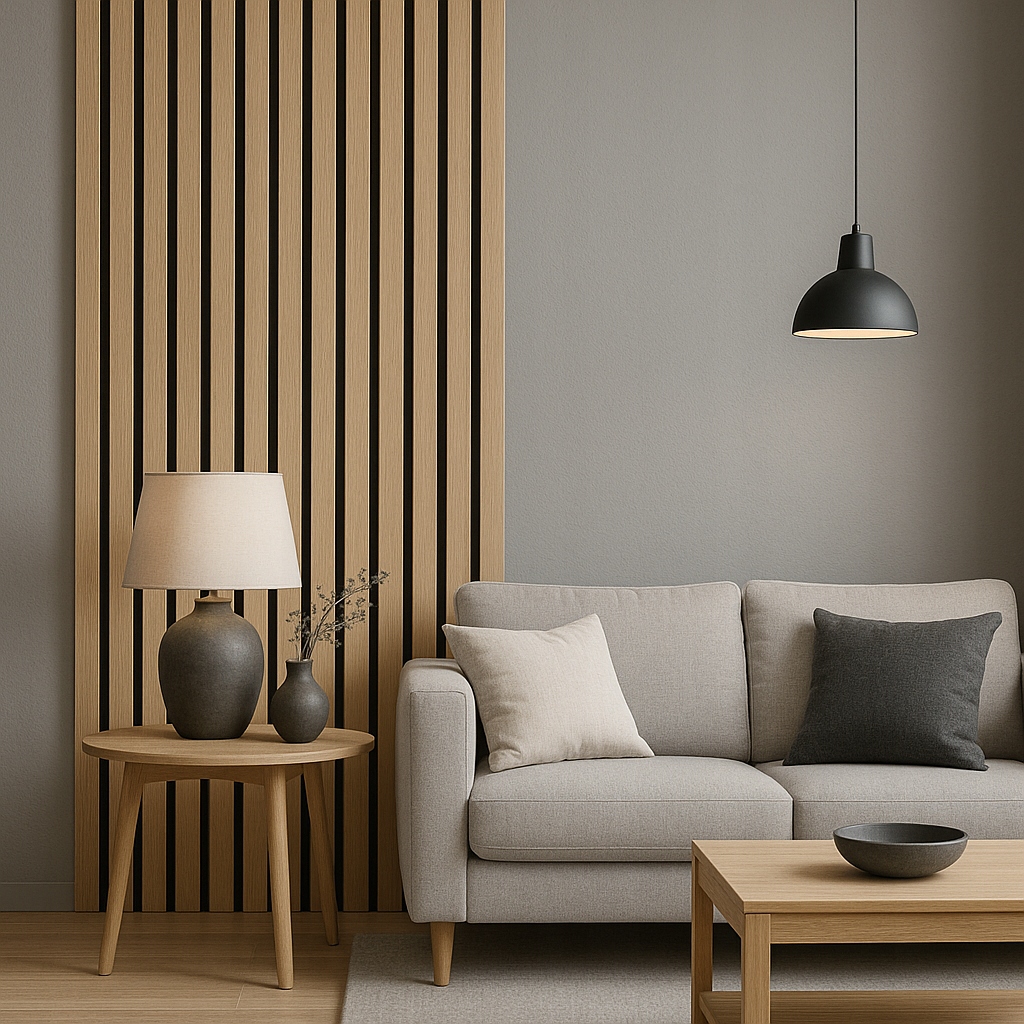 - e9c60e8a41ddac51c5d3a0c15b35jpg - strefamarki Lamel 3D lamele ścienne panele akustyczne 46x275cm filc Dąb Latte