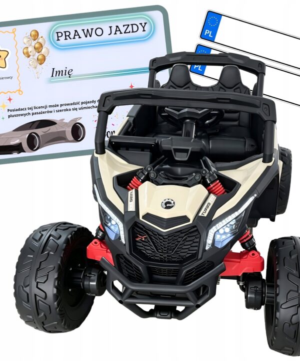 Auto na akumulator pilot skóra EVA 4x4 180W MAVERIK CAN-AN złoty PRAWKO