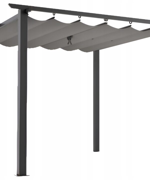 Pergola tarasowa 3x3 ogrodowa metalowa altana zadaszenie szara dach szary