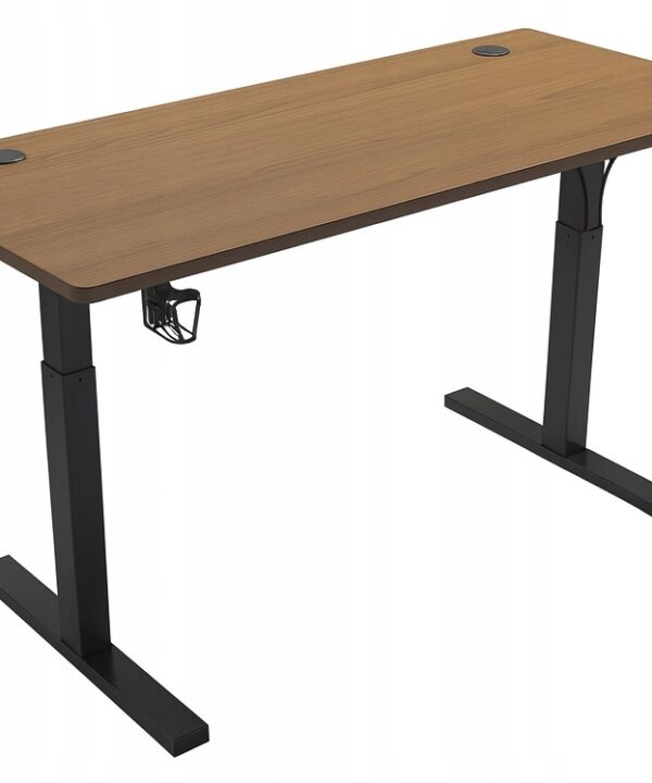 Biurko regulowane 140cm Elektryczne regulacja wysokości 72-118cm orzech LED