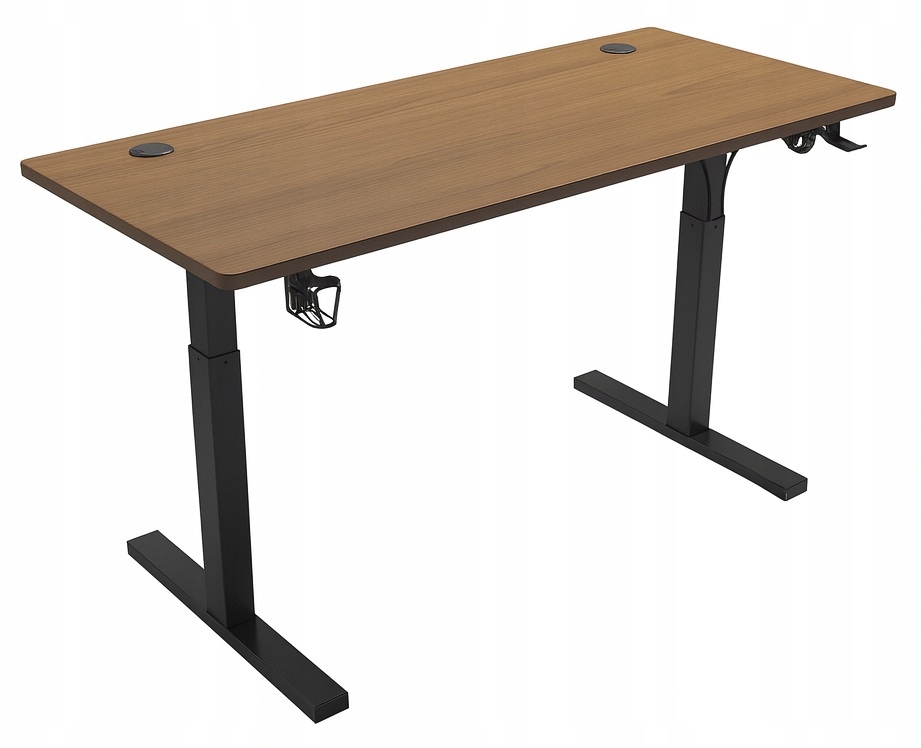 - f8c2fce349c98271d51bc15871db-1jpg - strefamarki Biurko regulowane 140cm Elektryczne regulacja wysokości 72-118cm orzech LED