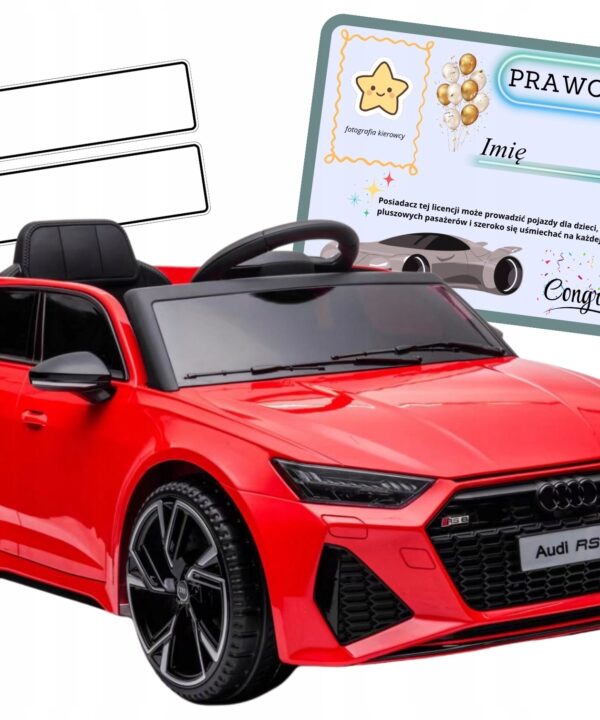 Auto akumulator 4x4 100W skóra pilot EVA samochód dzieci AUDI RS6 czerwony