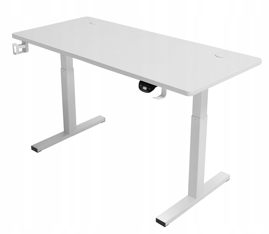 - fc1e84e64142b45e8efeba2f5fe1jpg - strefamarki Biurko regulowane 140cm Elektryczne regulacja wysokości 72-118cm białe LED