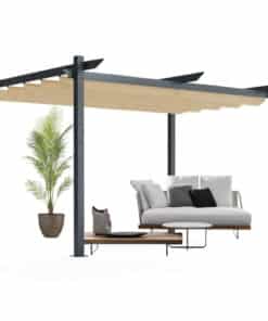PERGOLA Ogrodowa Tarasowa Altana 2x3m z Zadaszeniem Beżowym Premium