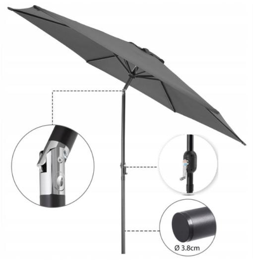 - parasol 300cm ciemny szary 4 