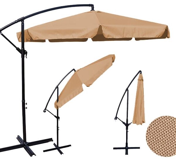 Duży Parasol Ogrodowy 350 cm cappucino