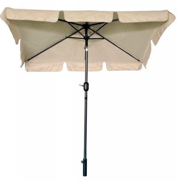 Duży Parasol Ogrodowy 125×200 cm składany prostokątny beżowy