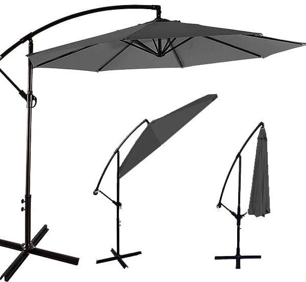 Parasol ogrodowy 300 cm szary ciemny all4home-garden