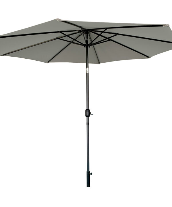 Duży Parasol Ogrodowy 300cm składany regulowany szary jasny